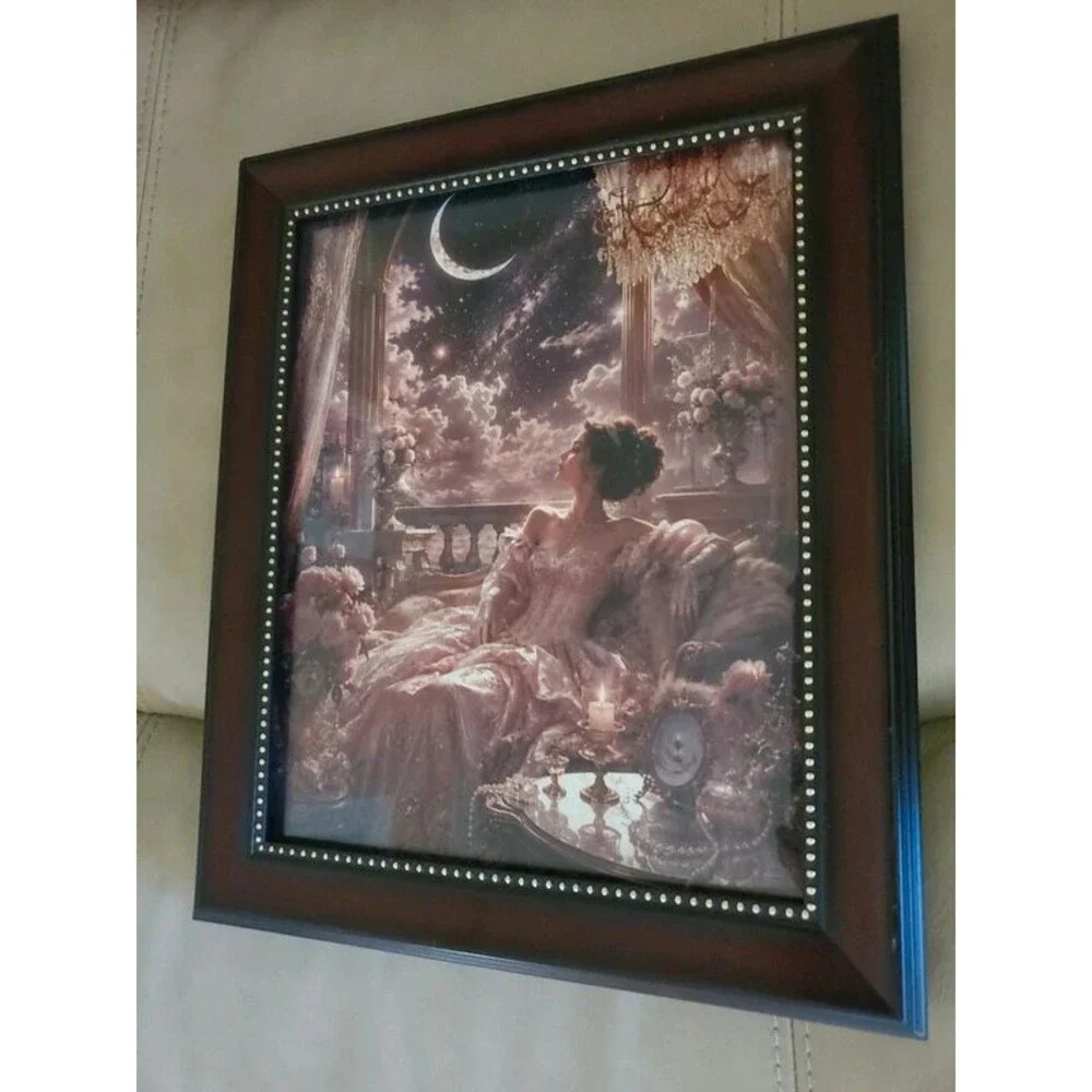 8x10 mahogany with gold dots trim frame